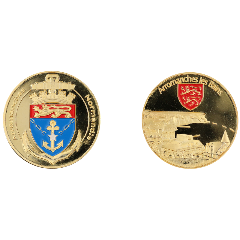 E1128 Medaille 40 mm Arromanches Blason