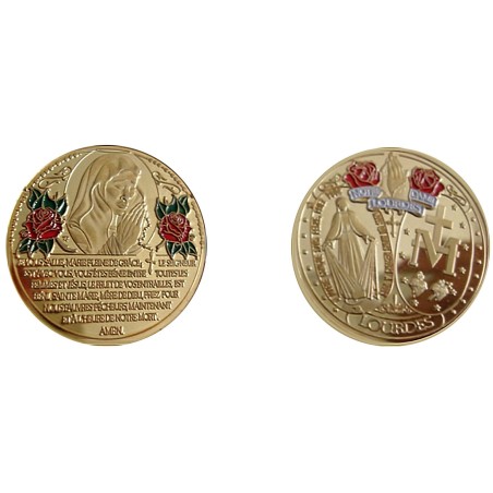 D11417 Medal 32mm Lourdes Priere A Marie
