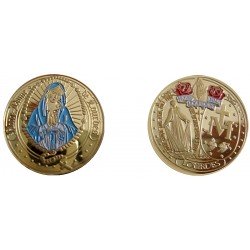 D11422 Medaille 32mm Lourdes Marie + Chaplet