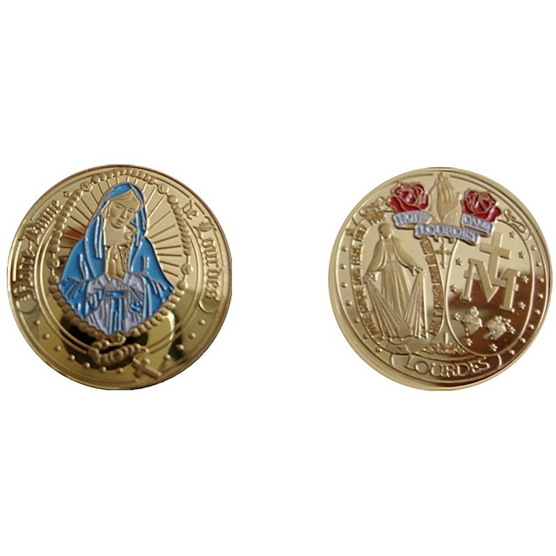 D11422 Medal 32mm Lourdes Marie + Chaplet