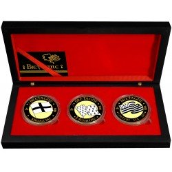 BOX3BR Box 3 Medals 40mm Flag Breton