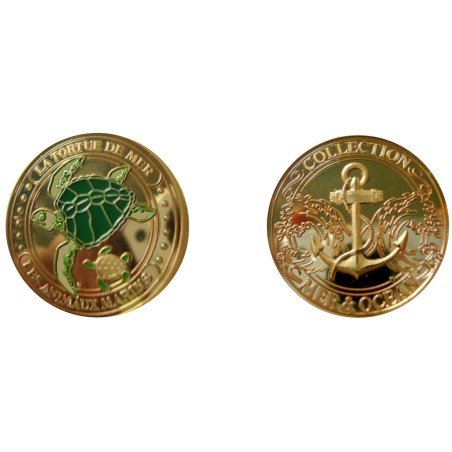 D11345 Medal 32mm Animeaux Marins La Tortue De