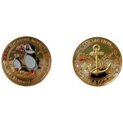 D11350 Medaille 32 mm Animaux Marins Macareux