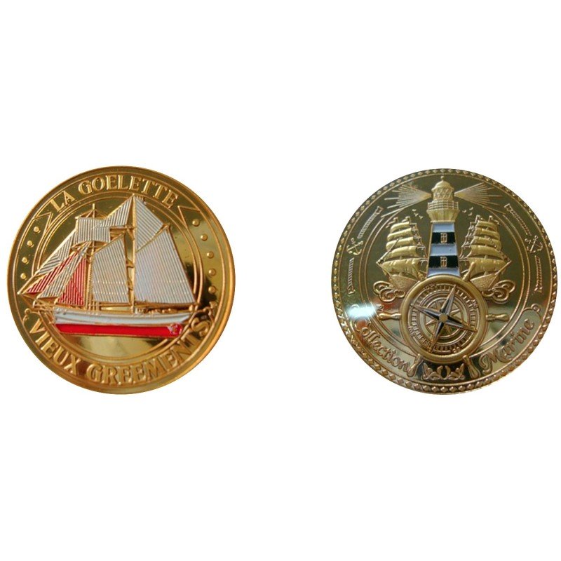 D11356 Medal 32 mm Collection Bateaux Goelette