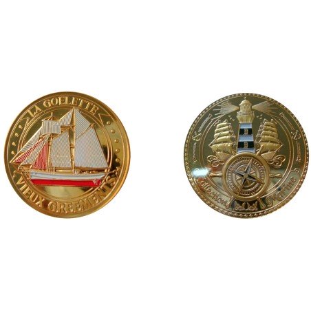 D11356 Medaille 32 mm Collection Bateaux Goelette