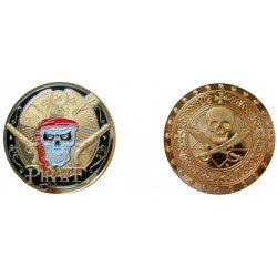 D11367 Medal 32mm Mythes &amp; Legendes Pirate Capitaine Pistolets