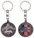 PCDD5S "Keychain Round ""V"" De Victory" vintage silver