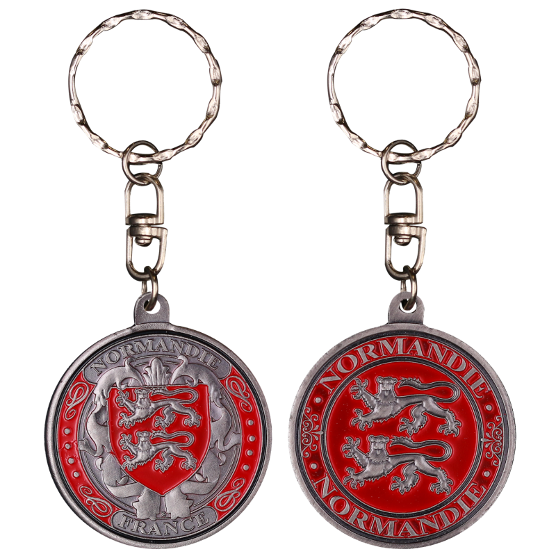 PCDD7S Keychain Round Normandie vintage silver