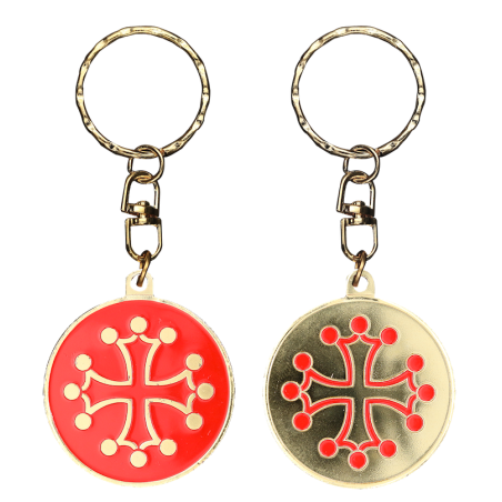 PC094 Keychain Round Croix Occitane