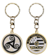 PC083 Keychain Round Triskell Noir &amp; Blanc