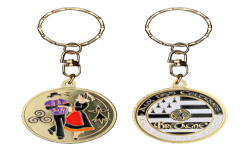 PC082 Keychain Round Couple Breton