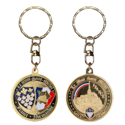 PC074 Keychain Round Msm Arc En Ciel