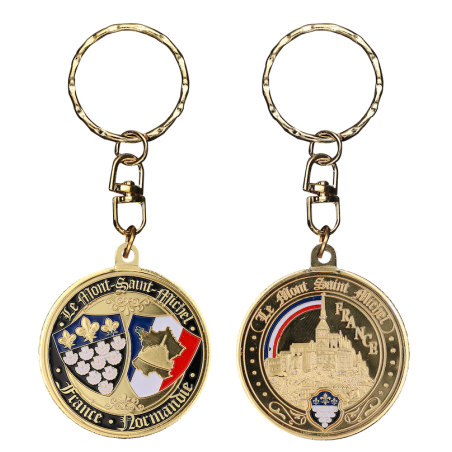 PC074 Keychain Round Msm Arc En Ciel