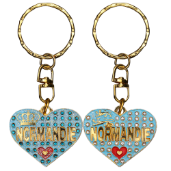 PC048 Key Ring Heart Blue Normandie