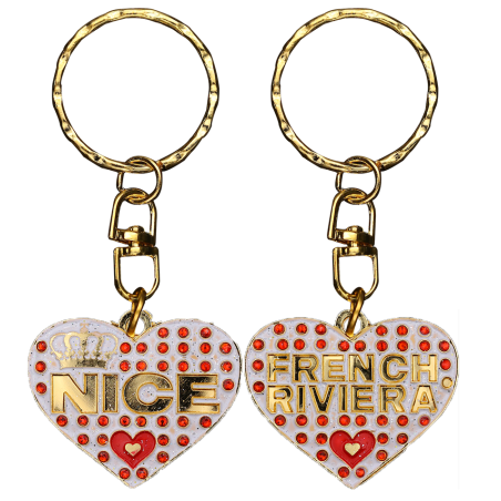 PC044 Key Ring Heart White Nice