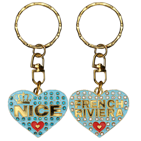 PC043 Key Ring Heart Blue Nice