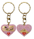 PC037 Key Ring Heart Pink Mont Saint Michel