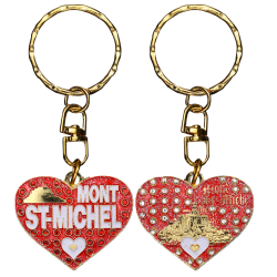 PC036 Key Ring Heart Red Mont Saint Michel