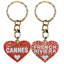 PC031 Key Ring Heart Red Cannes