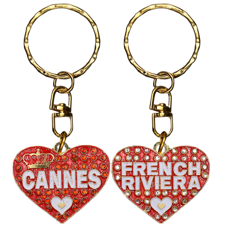 PC031 Key Ring Heart Red Cannes