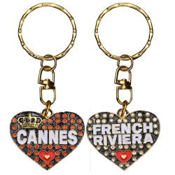 PC030 Key Ring Heart Black Cannes