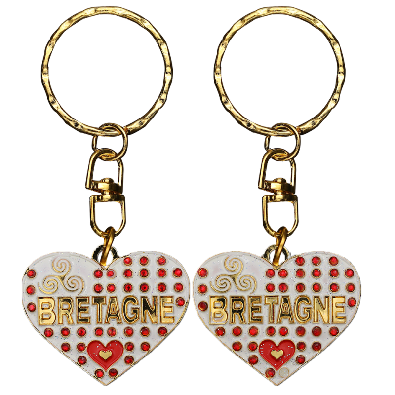 PC028 Key Ring Heart White Bretagne