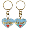 PC027 Key Ring Heart Blue Bretagne
