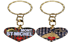 PC035 Key Ring Heart Red Mont Saint Michel