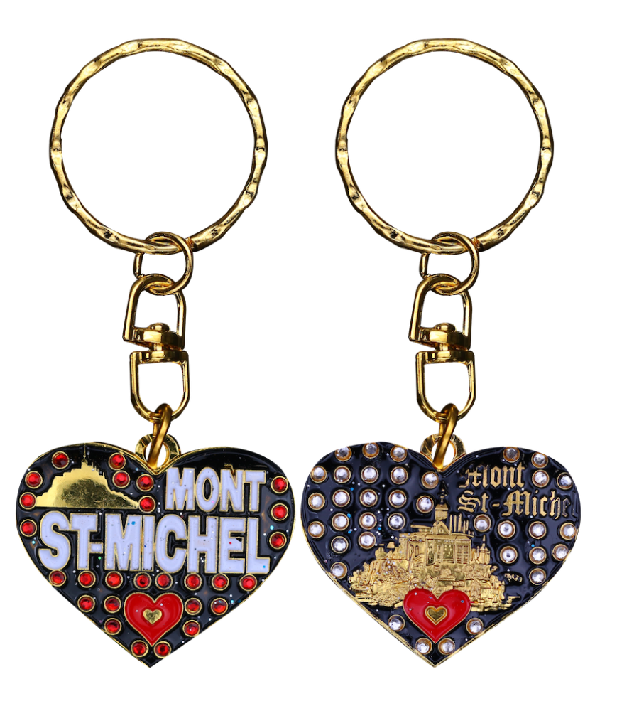 PC035 Key Ring Heart Red Mont Saint Michel