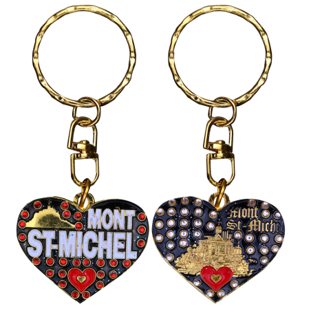 PC035 Key Ring Heart Red Mont Saint Michel