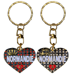 PC045 Key Ring Heart Black Normandie