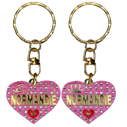 PC047 Key Ring Heart Pink Normandie