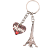 PC095 Key Ring Heart Black Tour Eiffel 3D