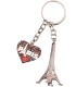 PC095 Key Ring Heart Black Tour Eiffel 3D