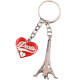 PC096 Key Ring Heart Red Tour Eiffel 3D