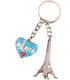 PC098 Key Ring Heart Red Tour Eiffel 3D