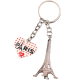 PC099 Key Ring Heart White Tour Eiffel 3D