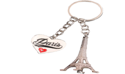  Key Ring Heart White Tour Eiffel 3D PC099 7,00 €