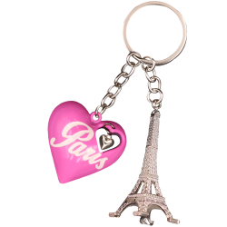 PC104 Key Ring Heart Blue 3D Tour Eiffel 3D