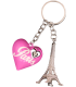 PC104 Key Ring Heart Blue 3D Tour Eiffel 3D