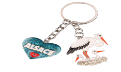 PC131 Key Ring Heart Blue Alsace