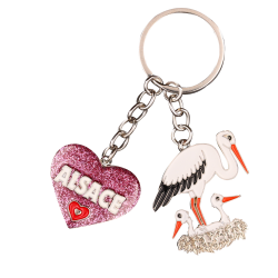 PC132 Key Ring Heart Pink Alsace