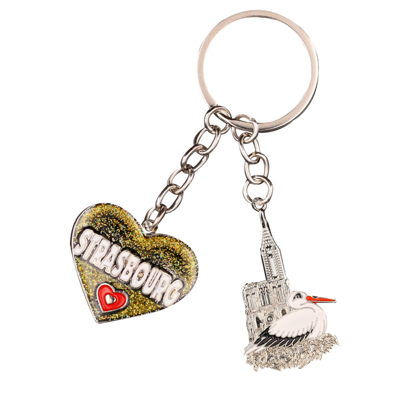 PC133 Key Ring Heart Gold Strasbourg