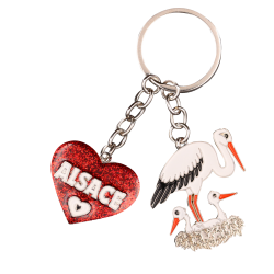 PC137 Key Ring Heart Red Alsace