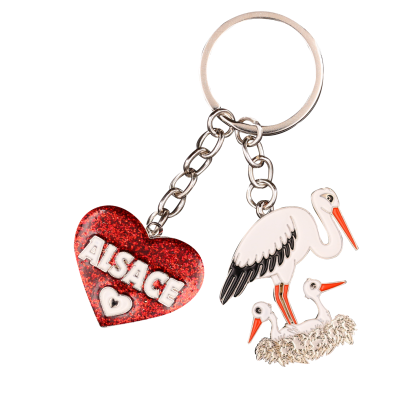 PC137 Key Ring Heart Red Alsace