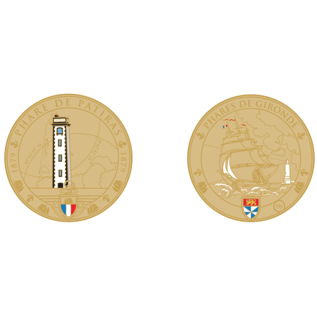 K11173 Medal 34mm Lighthouse collection of Gironde lighthouse of Patiras