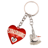 PC145 Key Ring Heart 3D Red Strasbourg