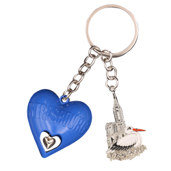 PC146 Key Ring Heart 3D Blue Strasbourg