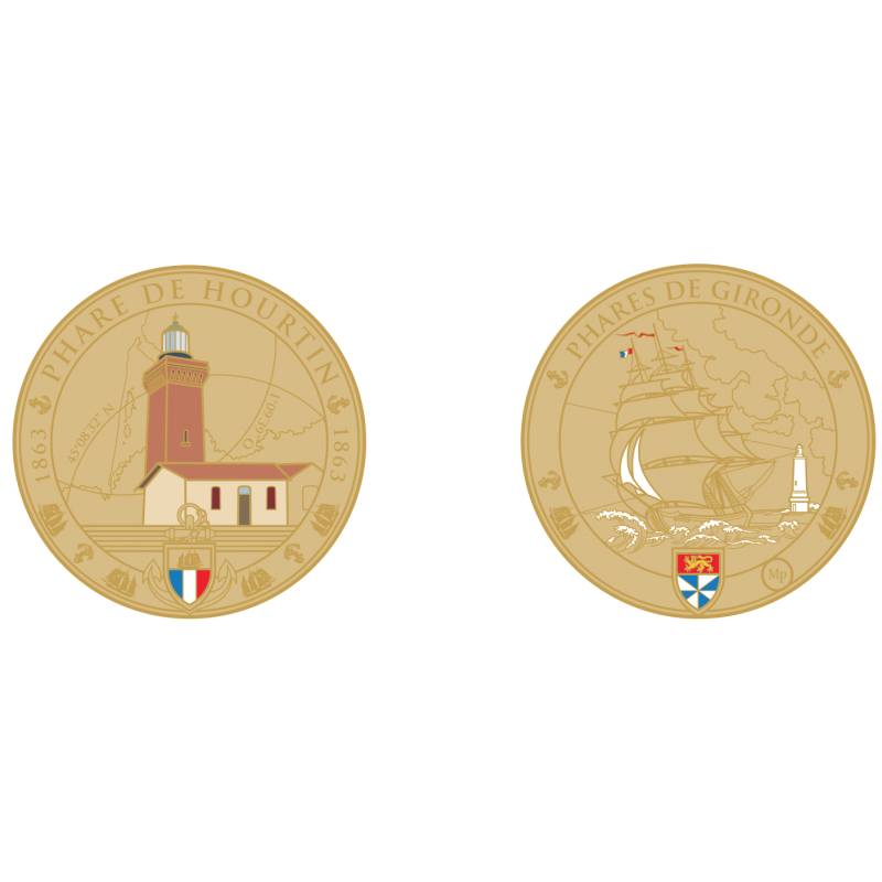 K11171 Médaille 34 mm collection phare Gironde Phare de Hourtin