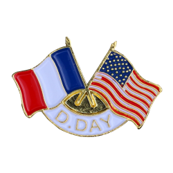 341 Badges 2 Flags France / U.S.A With Butterfly Clutch